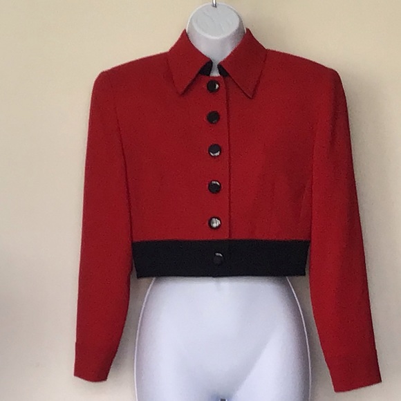❤️SOLD❤️ Christian Dior red bolero jacket wool event evening holiday  Size 4 - Picture 7 of 7